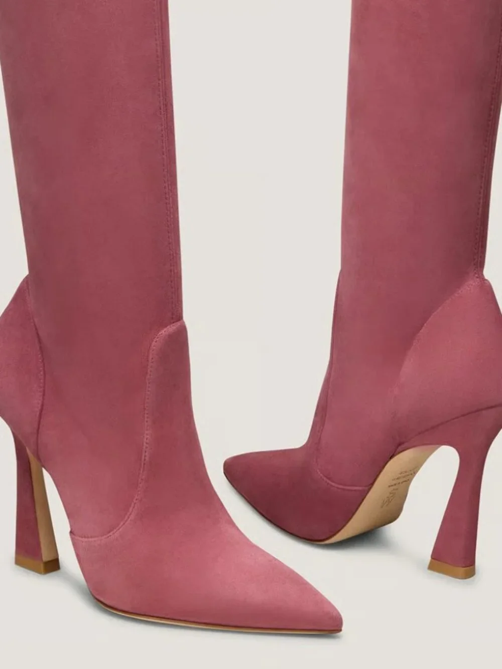 Stuart Weitzman Ultravinnie Thigh High Boots Dusty Berry Pink Suede SZ 7.5 NEW